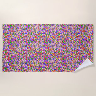Pastel coloured Abstract  Patterns  Beach Towel