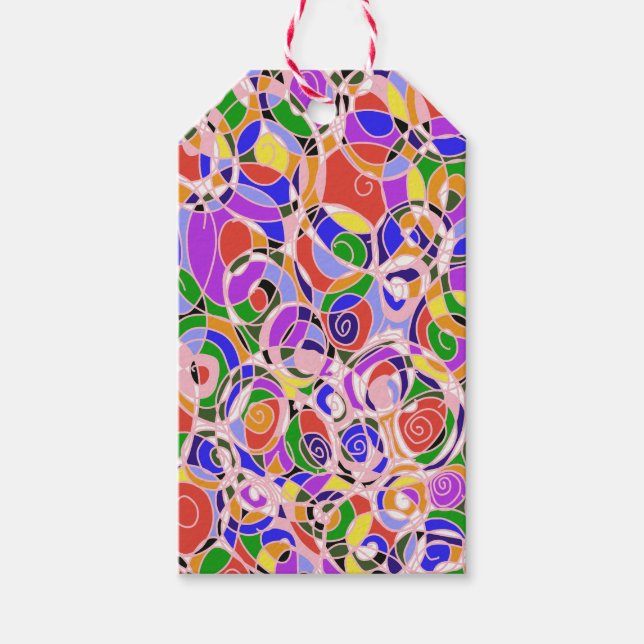 Pastel coloured Abstract  Patterns  Gift Tags (Front)