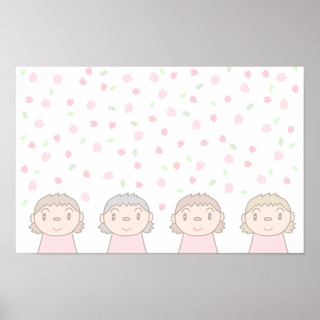 Pastel-coloured art featuring children's smiles. poster (Front)