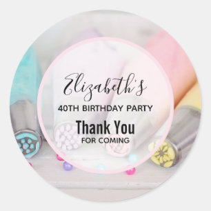 Pastel Coloured Cake Decorating Tools Birthday Classic Round Sticker