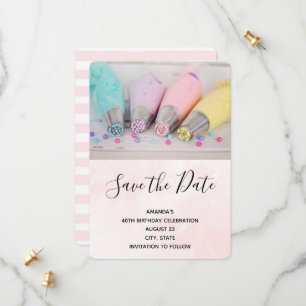 Pastel Coloured Cake Decorating Tools Birthday Save The Date