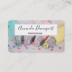 Pastel Coloured Cake Decorating Tools Business Card