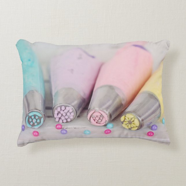 Pastel Coloured Cake Decorating Tools Photograph Accent Pillow (Front)