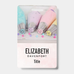 Pastel Coloured Cake Decorating Tools Photograph Badge