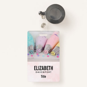 Pastel Coloured Cake Decorating Tools Photograph Badge