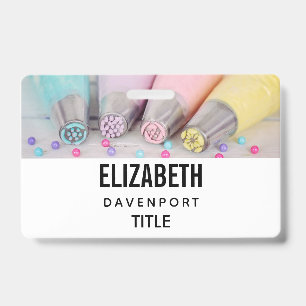 Pastel Coloured Cake Decorating Tools Photograph Badge