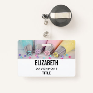 Pastel Coloured Cake Decorating Tools Photograph Badge