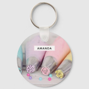 Pastel Coloured Cake Decorating Tools Photograph Keychain
