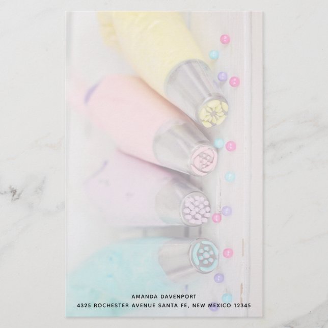 Pastel Coloured Cake Decorating Tools Photograph Stationery (Front)