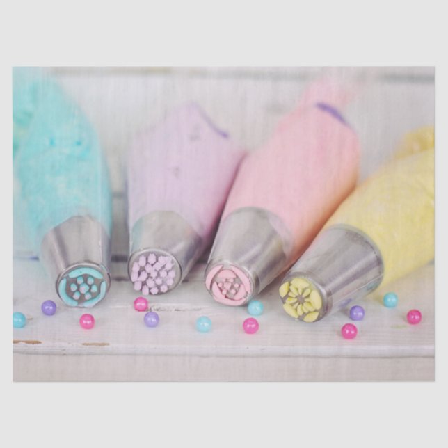 Pastel Coloured Cake Decorating Tools Photograph Tissue Paper (Front)