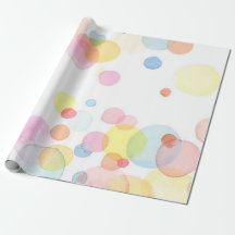 Pastel Coloured Circles Matte Wrapping Paper