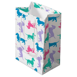 Pastel Coloured Dachshunds Medium Gift Bag