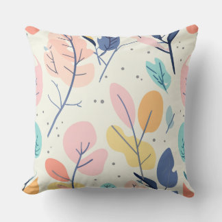 Pastel coloured floral cushion