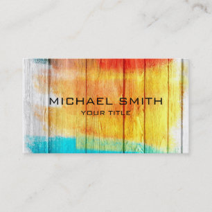 Pastel Coloured on Wood #4 Business Card