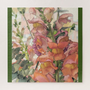 Pastel Coloured Pencil Flower Illustration Jigsaw Puzzle