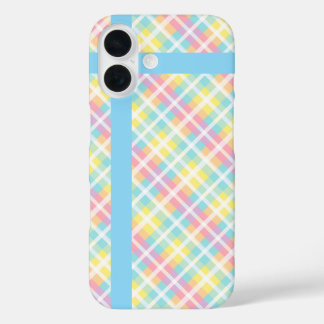 Pastel Coloured Plaid iPhone 16 Case