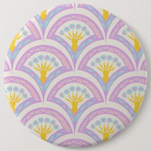 Pastel coloured shell pattern 6 inch round button
