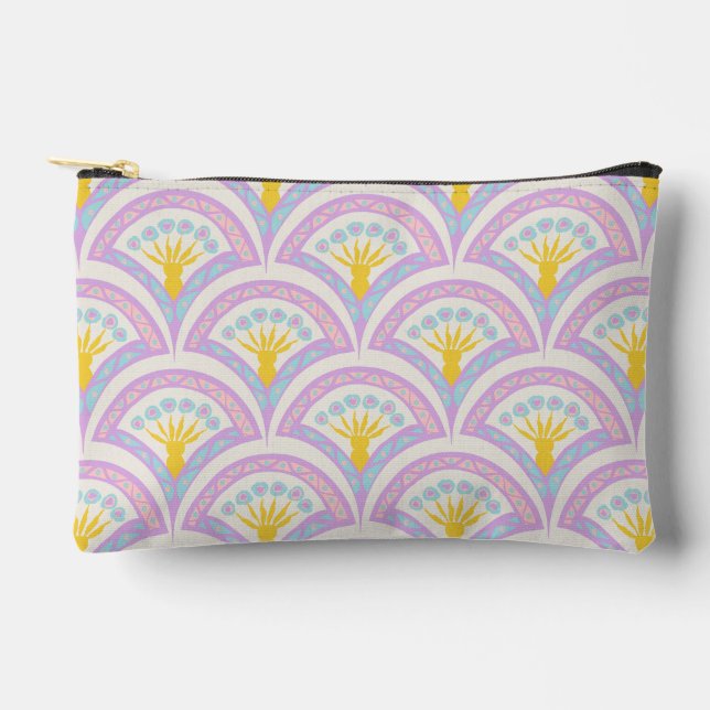 Pastel coloured shell pattern accessory pouch (Front)