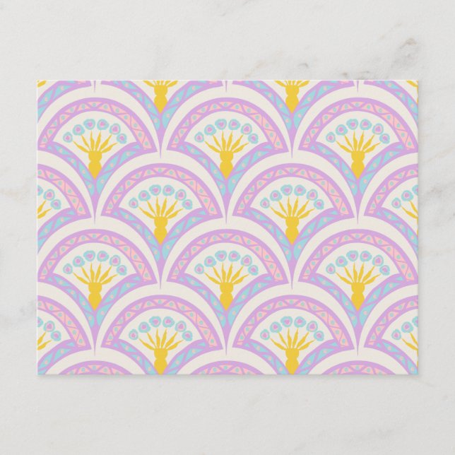 Pastel coloured shell pattern advice card (Front)