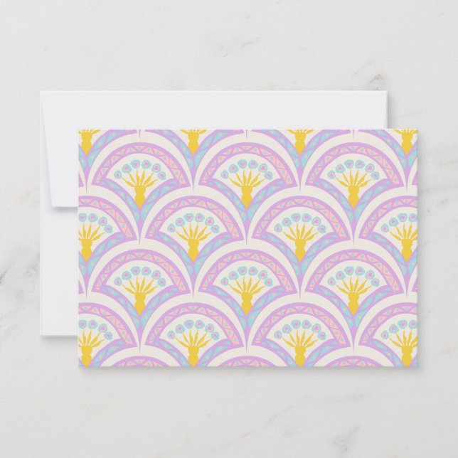 Pastel coloured shell pattern announcement (Front)