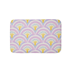 Pastel coloured shell pattern bath mat