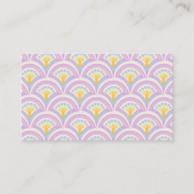 Pastel coloured shell pattern business card (Front)