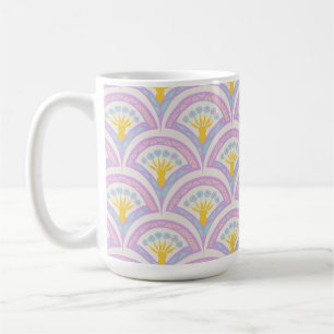 Pastel coloured shell pattern coffee mug
