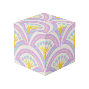 Pastel coloured shell pattern cube