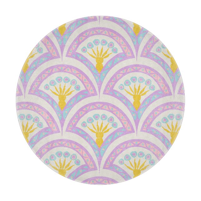 Pastel coloured shell pattern cutting board (Front)
