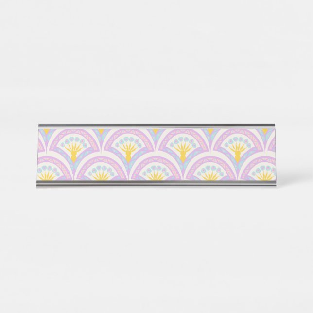 Pastel coloured shell pattern desk name plate (Front)