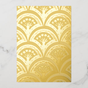 Pastel coloured shell pattern foil holiday card