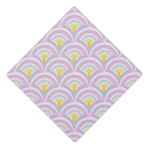 Pastel coloured shell pattern graduation cap topper