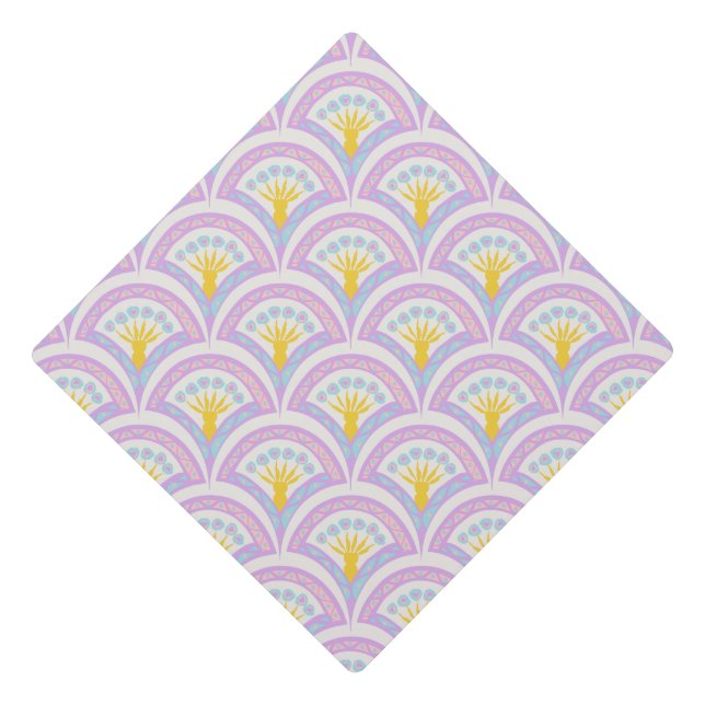 Pastel coloured shell pattern graduation cap topper (Front)