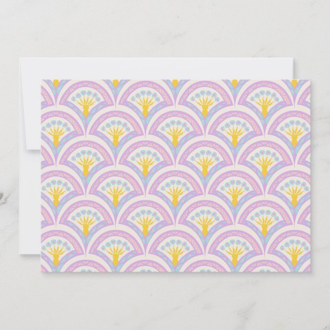 Pastel coloured shell pattern invitation (Front)