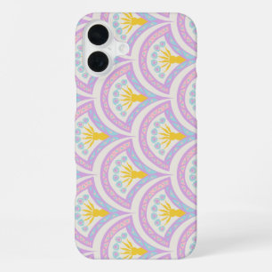 Pastel coloured shell pattern iPhone 16 plus case
