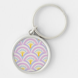 Pastel coloured shell pattern keychain