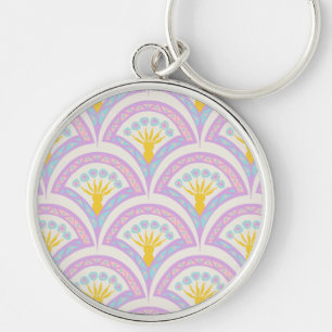 Pastel coloured shell pattern keychain