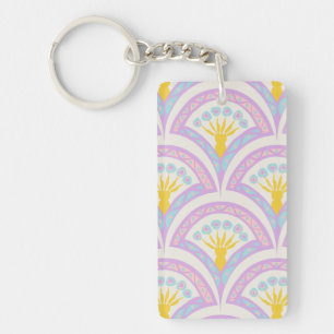 Pastel coloured shell pattern keychain