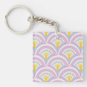 Pastel coloured shell pattern keychain