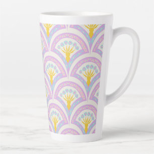 Pastel coloured shell pattern latte mug