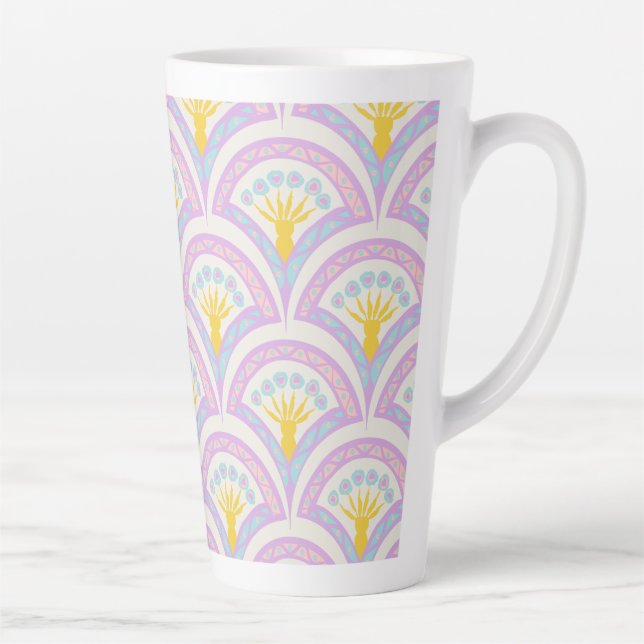 Pastel coloured shell pattern latte mug (Right)