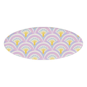 Pastel coloured shell pattern name tag