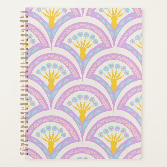 Pastel coloured shell pattern planner (Front)