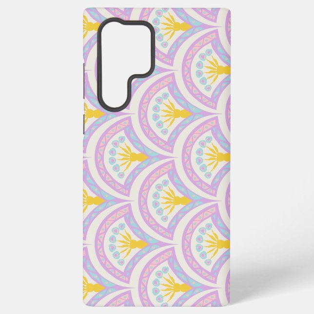 Pastel coloured shell pattern samsung galaxy s22 ultra case (Back)