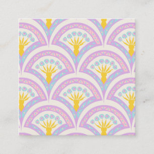 Pastel coloured shell pattern square business card