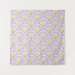 Pastel coloured shell pattern tapestry