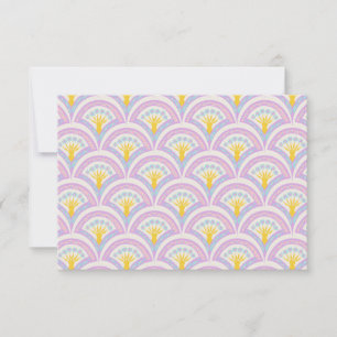 Pastel coloured shell pattern thank you card