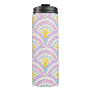 Pastel coloured shell pattern thermal tumbler