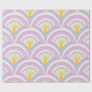 Pastel coloured shell pattern wrapping paper