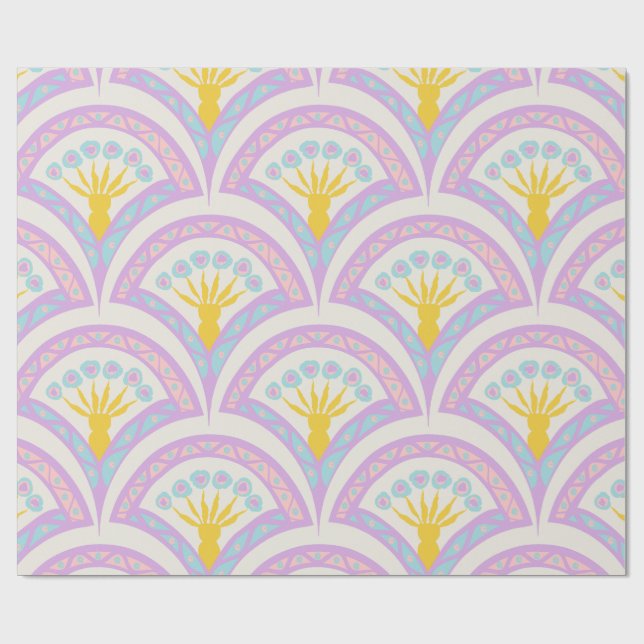 Pastel coloured shell pattern wrapping paper (Flat)